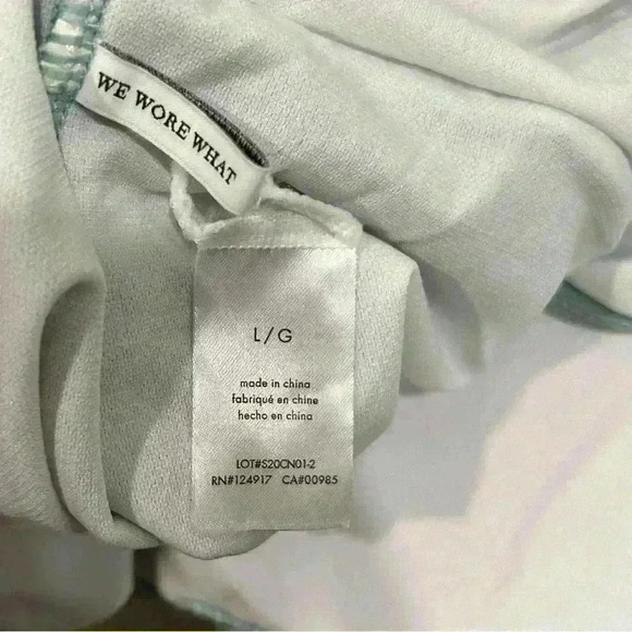 We Wore What Sage Green Brooklyn Halter One Piece Swimsuit Plunge Bow Size L - Picture 4 of 7